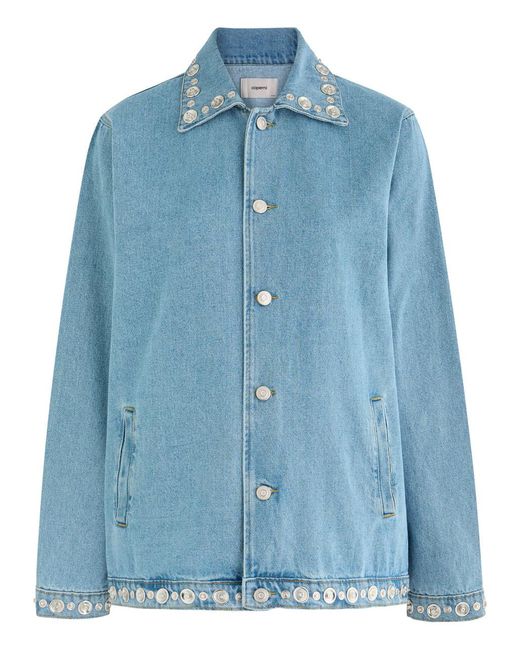 Coperni Blue Studded Denim Jacket