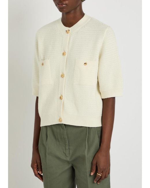 Anine Bing White Christa Knit Top