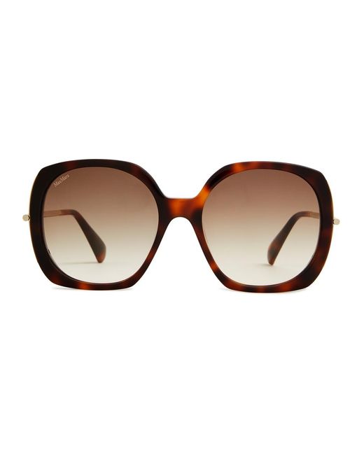 Max Mara Brown Malibu Oversized Round-frame Sunglasses