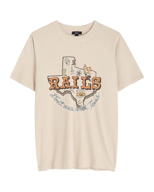 Rails Natural Texax Logo Cotton T-Shirt