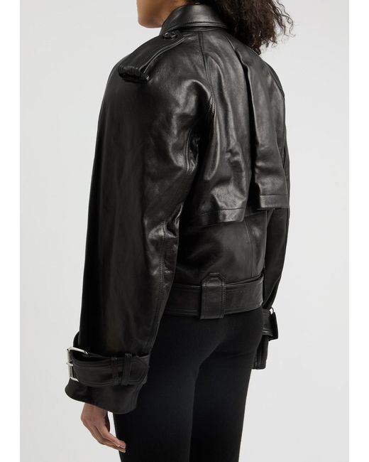 Khaite Black Hammond Leather Biker Jacket