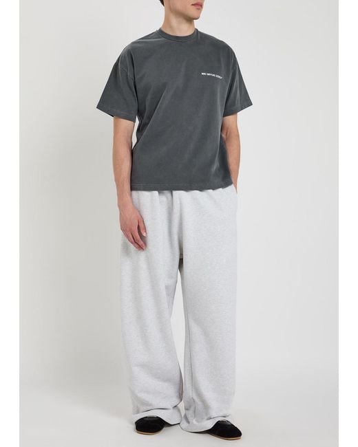 MKI Miyuki-Zoku Gray Uniform Logo-Print Cotton T-Shirt for men
