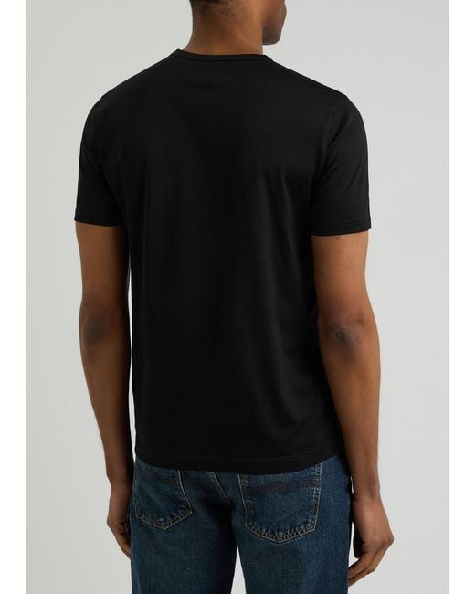 Sunspel Black Cotton T-Shirt for men