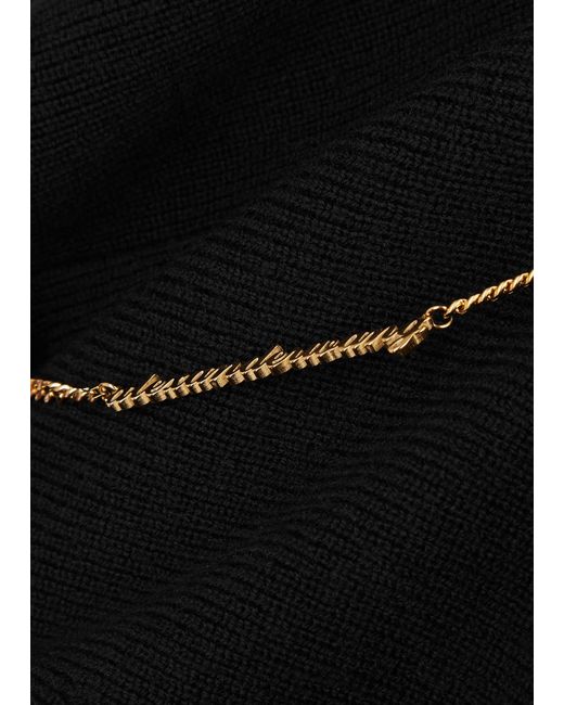 Alexander Wang Black Chain-embellished Wool-blend Trousers