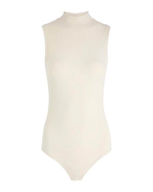Spanx White Suit Yourself Ribbed Stretch-Jersey Bodysuit