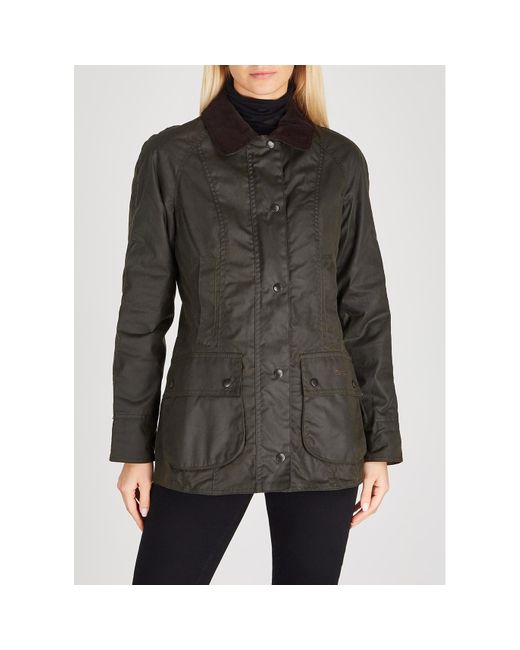 Barbour Green Beadnell Dark Waxed Cotton Jacket