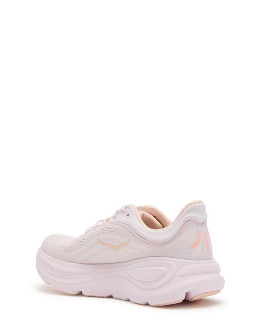 Hoka One One Pink Bondi 9 Mesh-Knit Sneakers