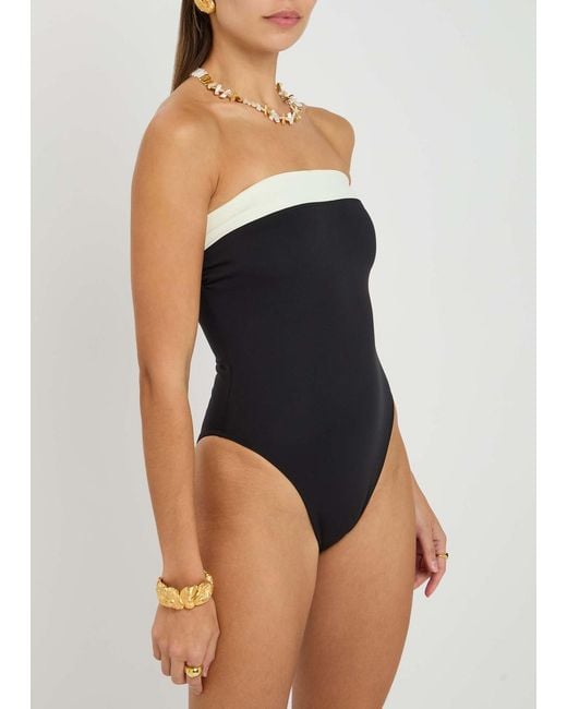 Away That Day Black Monte Carlo Strapless Swimsuit