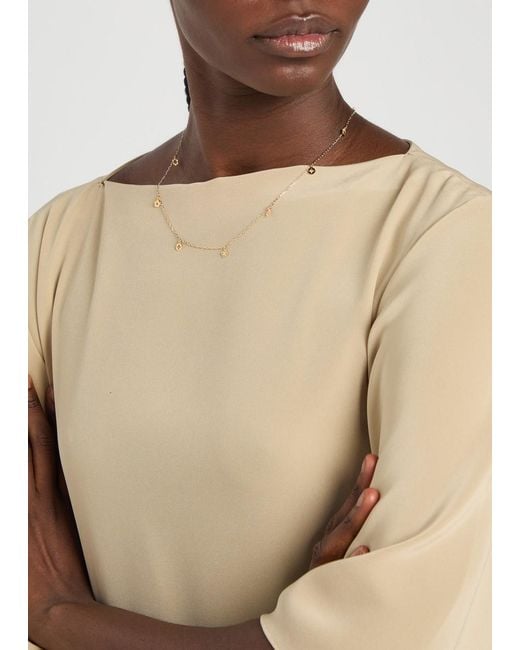 Tory Burch White Forget Me Not 18Kt-Plated Necklace