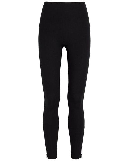 Spanx Black Ponte Zip-Cuff Stretch-Jersey Leggings
