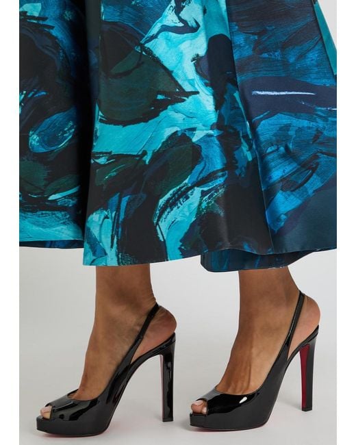 Christian Louboutin Black Lady Fanny 120 Patent Leather Slingback Sandals