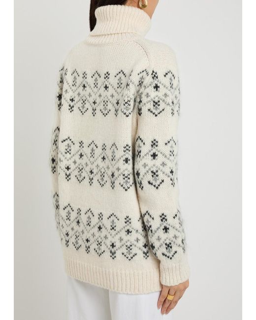 Moncler Gray Fair Isle Alpaca-Blend Jumper