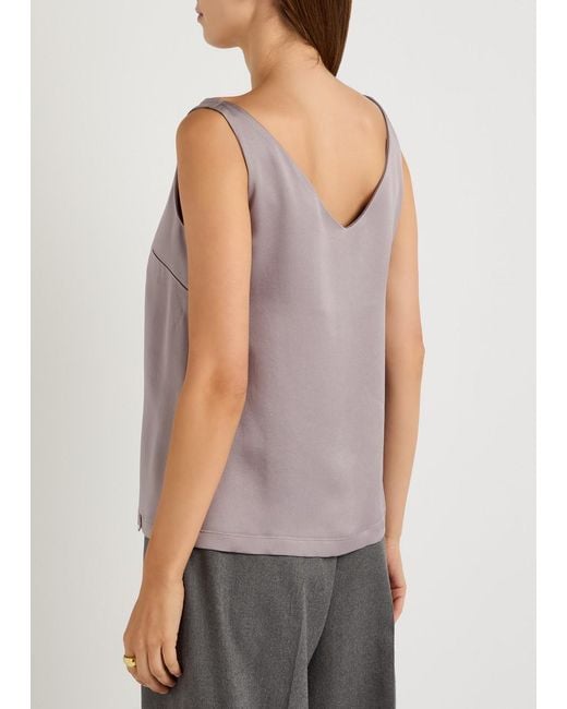 Herno Gray Crepe De Chine Tank