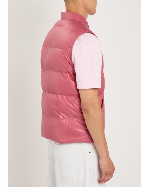 Moncler Pink Restigo Quilted Shell Gilet for men