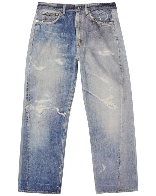 Our Legacy Blue Third Cut Distressed Straight-leg Jeans for men