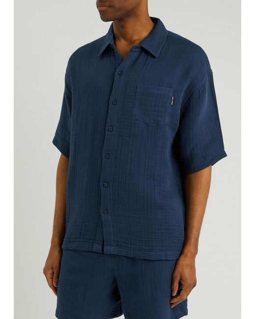Daily Paper Blue Enzi Seersucker Shirt for men