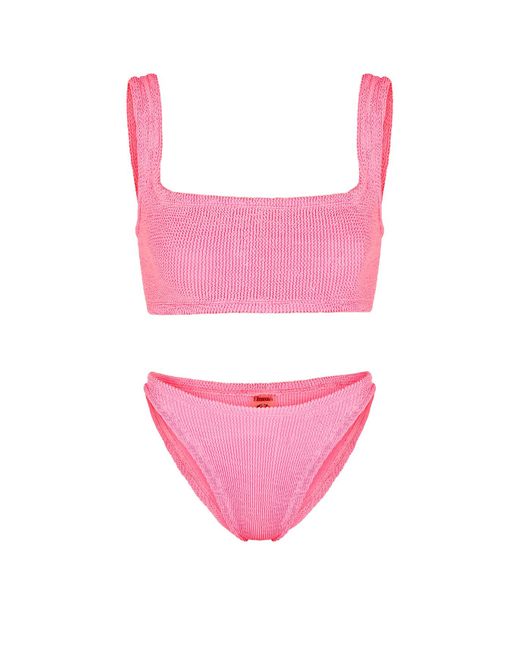 Hunza G Pink Xandra Seersucker Bikini