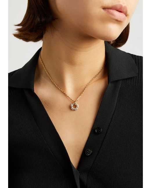 COACH Metallic Tea Rose Crystal-embellished Necklace