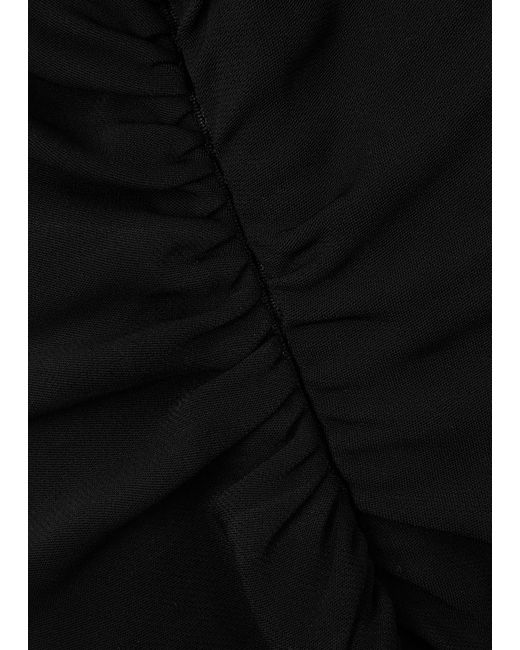 Mugler Black Asymmetric Stretch-jersey Bodysuit
