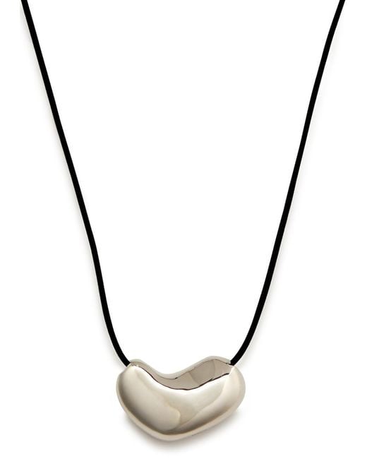 Agmes Metallic Heart Suede Necklace
