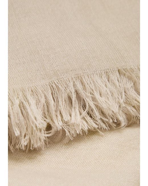 Brunello Cucinelli Natural Cashmere And Silk-Blend Scarf