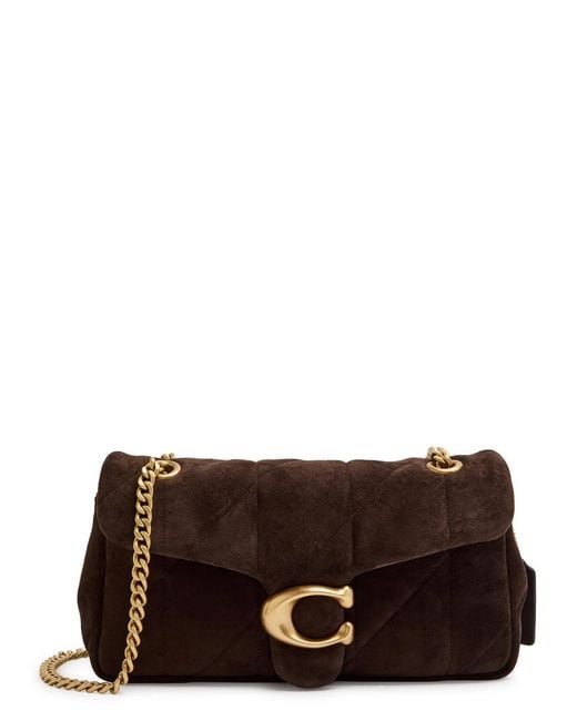 COACH Brown Tabby 26 Quilted Suede Shoulder Bag