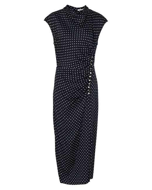 Veronica Beard Kasler Polka-dot Silk-blend Midi Dress in Blue | Lyst