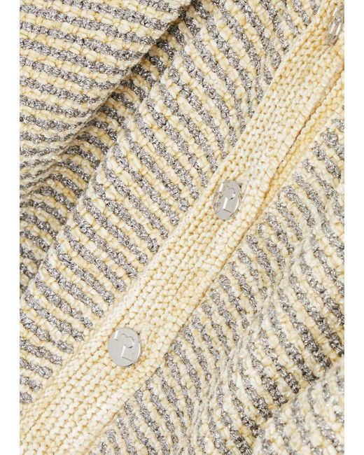 Tory Burch Natural Kendra Metallic-weave Chenille Jacket