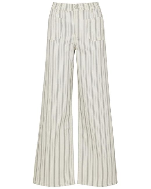 FRAME White Le Slim Palazzo Striped Wide-leg Jeans