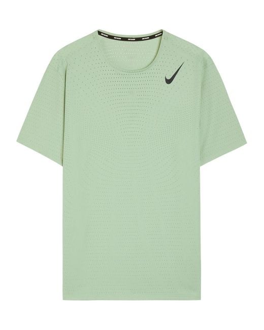 Nike Green Aeroswift Dri-Fit Adv Perforated Jersey Running T-Shirt for men
