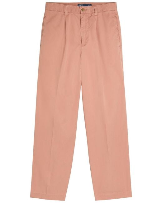 Polo Ralph Lauren Pink Straight-Leg Cotton-Blend Trousers