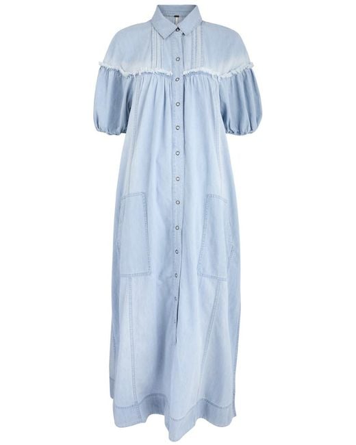Free People Blue On The Road Chambray Maxi Dress