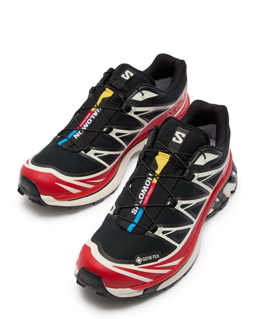 Salomon Red Xt-6 Gtx Panelled Mesh Sneakers