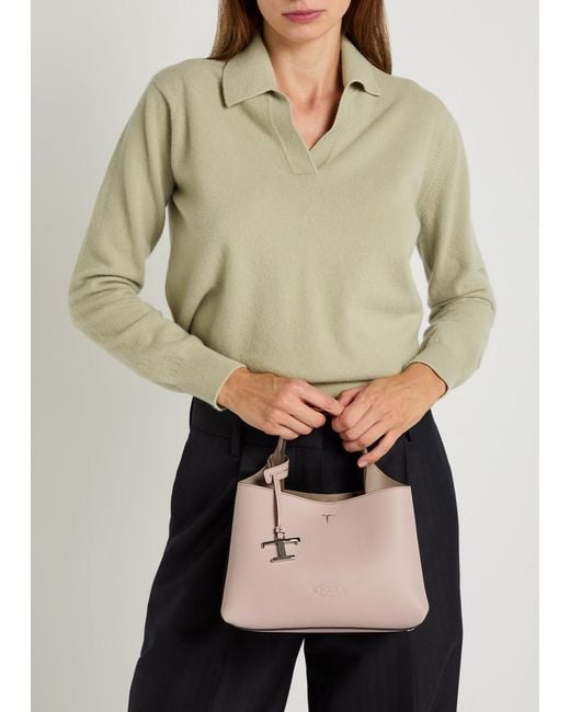 Tod's Pink Florida Mini Leather Tote Bag