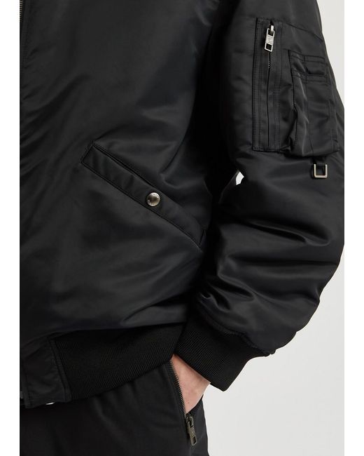 Wooyoungmi Black Padded Nylon Bomber Jacket for men
