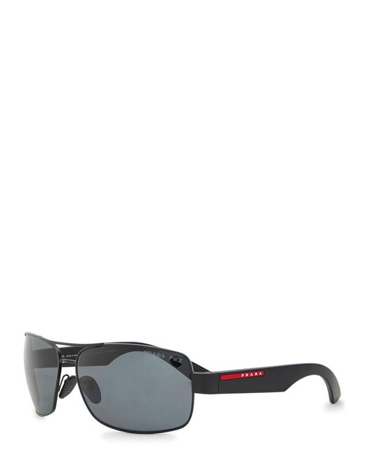 Prada Linea Rossa Black Aviator-Style Sunglasses for men