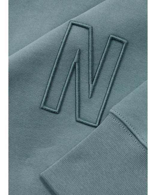 Norse Projects Blue Arne Logo Hooded Cotton Sweatshirt for men