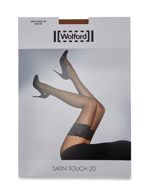 Wolford Gray Satin Touch 20 Denier Hold-Ups