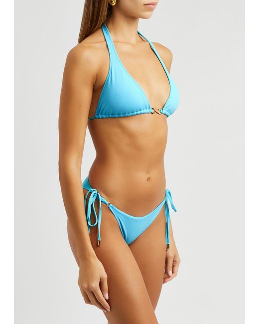 Melissa Odabash Blue Antibes Halterneck Bikini Top