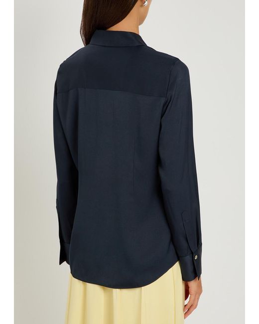 Vince Blue Silk-Blend Shirt