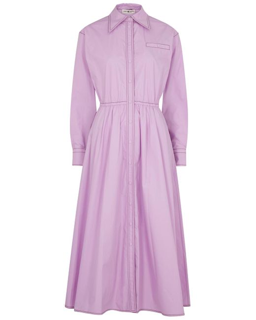 Tory Burch Eleanor Pink Cottonpoplin Maxi Dress Lyst