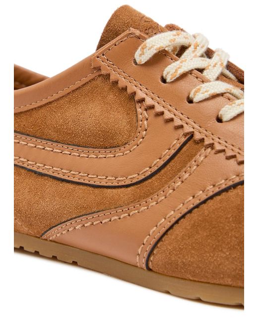 Dries Van Noten Brown Dustin Panelled Suede Sneakers