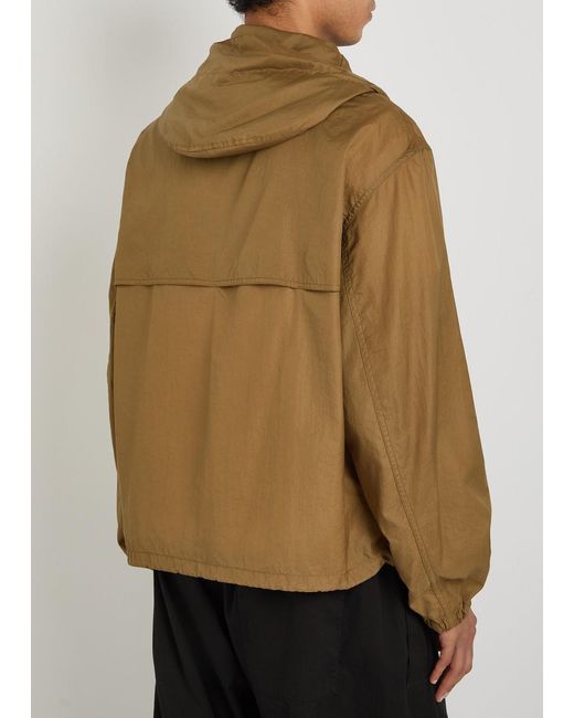 Lemaire Brown Hooded Shell Windbreaker Jacket for men