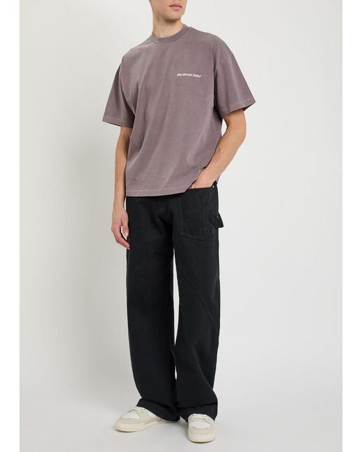 MKI Miyuki-Zoku Purple Uniform Logo-Print Cotton T-Shirt for men