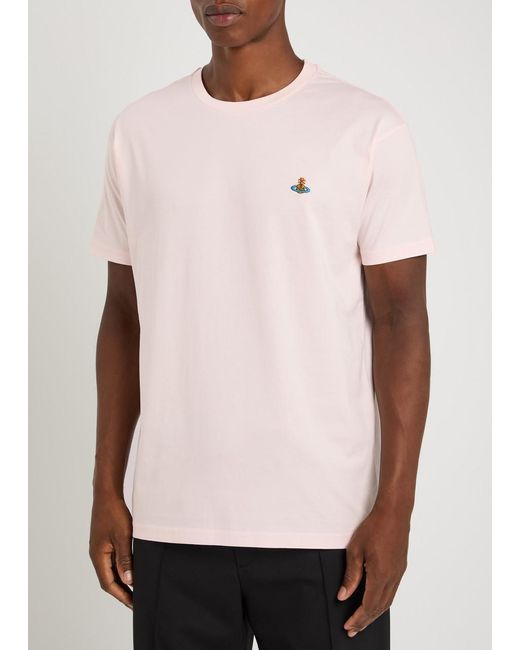 Vivienne Westwood Pink Classic Logo Stretch-Cotton T-Shirt for men