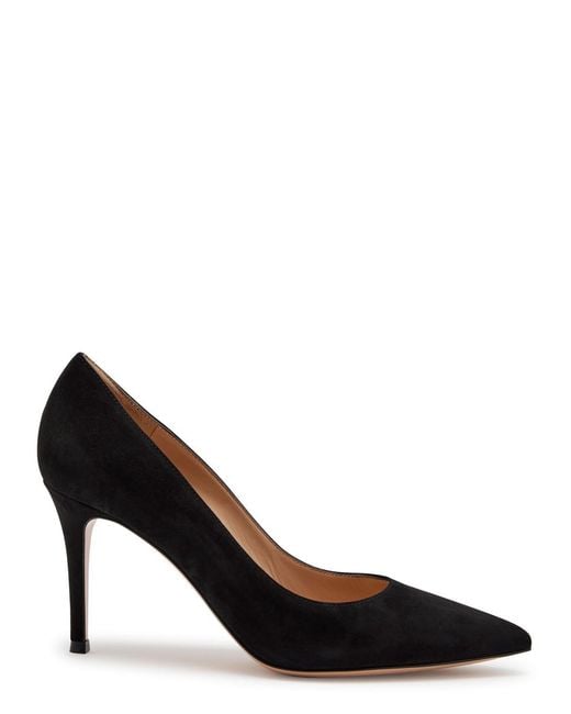 Gianvito Rossi Black Camoscio 85 Suede Pumps
