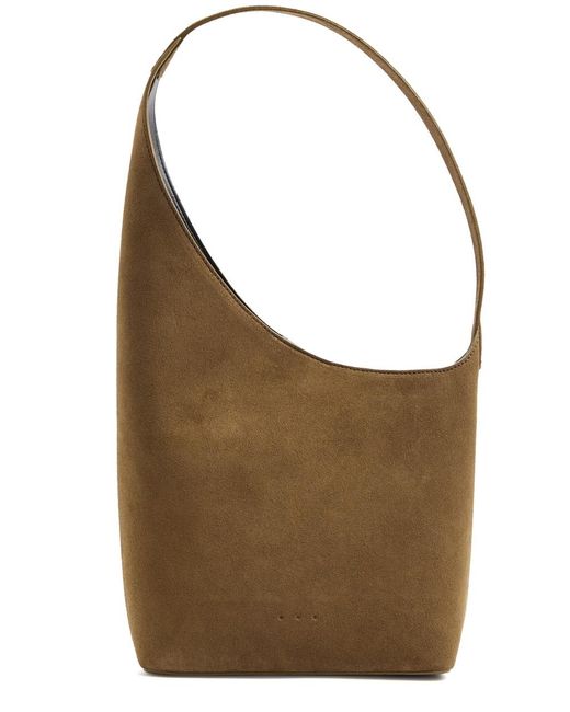 Aesther Ekme Brown Demi Lune Small Suede Tote