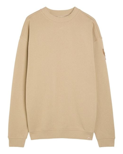 Now You Live Natural Pleatling Logo-Embroidered Cotton Sweatshirt for men
