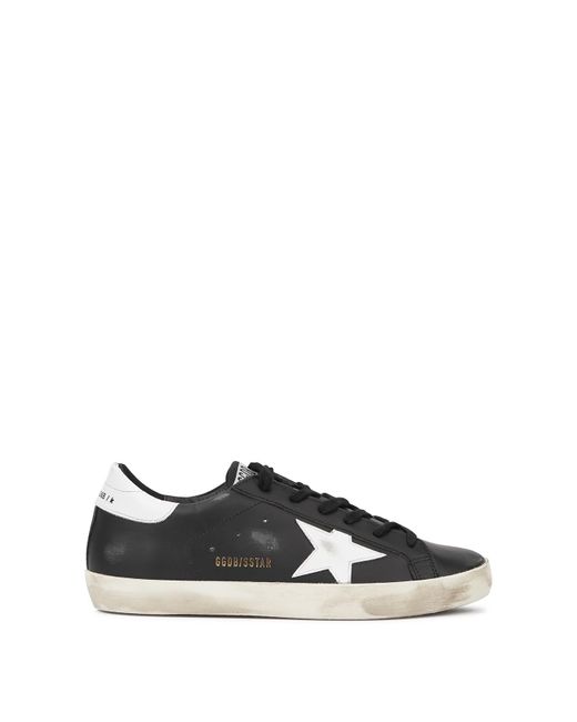 Golden Goose Deluxe Brand Black Super-Star Distressed Leather Sneakers