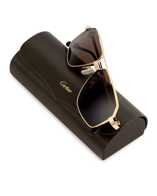 Cartier Brown Première De Aviator-Style Sunglasses for men
